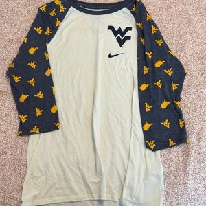 Nike WVU Raglan Sleeve Shirt